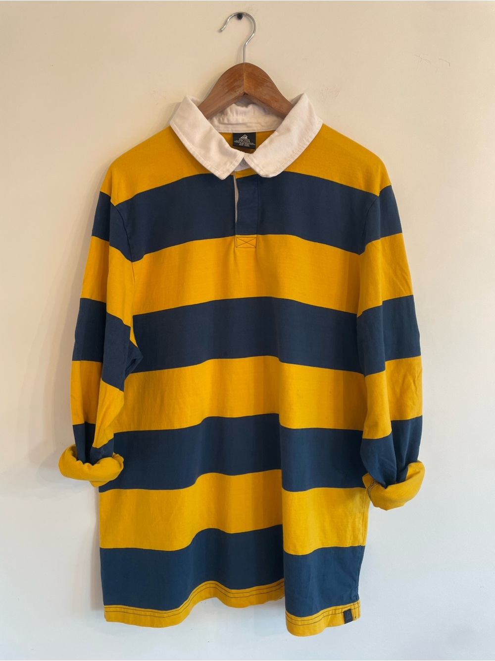 Yellow and Navy Blue Rugby Polo Shirt